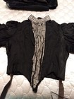 1800s Victorian Mourning Dress   Lace Parasol     Antique Funeral Ensemble