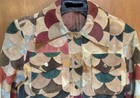 Vtg 1970s Fish Scale Scalloped Patchwork Suede Leather Jacket Sz 9 10