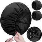 2 Pcs 13 5  Dual Waterproof Adjustable Terry Lined Shower Cap For Women Men     