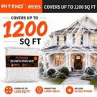 Piteno   1200 Sqft Spider Webs Halloween Decorations With 40 Fake White