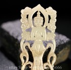 3 4  Old Chinese Hetian Jade Carved Kwan-yin Guanyin Quanyin Stand Pendant