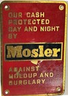 Vintage Brass   Enamel Mosler Safe Company Advertising Sign