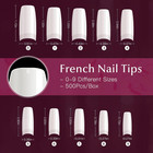 500pcs Half Cover False Nails Tips - Acrylic Nail Tips 10 Sizes Lady French Styl