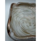 Vintage Murano Glass White Copper Swirl Speckle Art Glass Candy Trinket Dish