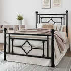 Twin Size Bed Frame Metal Cross Pattern Kid Girl Boy Bedroom Cama Para Ni  os