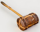 Handmade Wooden Inlay 2-tone 13  Judge s Gavel   Masonic Mallet   Auction Hammer