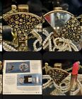 Antique 1950s Stratton England Lipstick Case Holder Fan Mirror Compact Rare Vtg