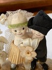 Old Wedding Cake Topper Bride   Groom Bisque Kewpie Dolls W Googly Eyes 1920s