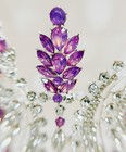 Wedding Bridal Crown  Princess Comb Crown  Silver Crystal Headwear  Purple Stone