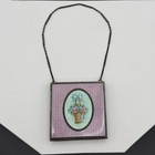 Vtg Elgin American Eam Sterling Guilloche Enamel Painted Basket Compact Purse