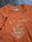Vintage 1950s 1960s Us Army Short Sleeve Sweatshirt Orange Medium True Vtg