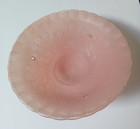 Art Deco 10-1 2  Pink Glass Embossed Floral Ceiling Light Shade Lamp 3 Chain Vtg