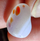 Red   Purple Polka-dot Opalescent Layered Multi  Real Davenport Beach Sea Glass