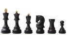Zagreb  59 Series Chess Pieces - Ebonized Boxwood - 3 7  King