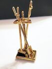 4 Piece Set Miniature Brass Fireplace Tools For Dollhouse 1 12 Or Fairy Garden