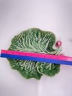 Cabbage Green White Veins 1 Piece Chip   Dip By Bordallo Pinheiro Portugal