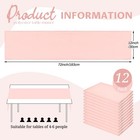 12 Packs Pink Polyester Table Runners 12x72 Inch Wedding Banquet Party Decor