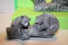 Two Mt  St  Helen s Volcanic Ash Figures -6  Dog Sled Team   6  Bears On A Log