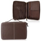 Top Grain Leather Bible Cover For Men Women Buffalo Genuine Medium Dark Brown