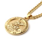 Hzman St Michael The Archangel Catholic Medal Stainless Steel Amulet Pendant    