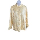 Men s Yellow Chinese Colorful Tang Dragon Puffy Jacket Size Xl