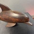 Vintage Dark Wood Hand Carved Dolphin 10    Preowned As Is Rare