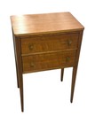 Mcm Two Drawer Sewing Stand With Swing Out    Rotating Thread Holding Drawer