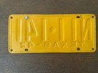 1942 Texas License Plate N11-141 And 1943 Registration Tab At2-769 Wwii