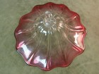 Art Glass Smoke Bell Rubina   Cranberry clear Ribbed Design Steuben Hand Made  2