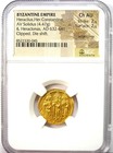 Heraclius  Her  Constantine   Heraclonas Gold Av Solidus 632-641 Ad - Ngc Ch Au
