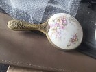 Antique Vintage Victorian Floral Silver Vanity Hand Held Mirror Heavy