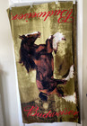 Vtg Budweiser Clydesdale Horse Beach Towel Hilasal 64x34 Velour Tavern Bar Cabin