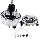 7  Street Hot Rod Power Brake Booster   Master Cylinder Chrome Brakes Custom Car