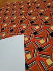 Awesome Rare Vintage Mid Century Retro 70s Red Mini Stripe Octagon Op Art Fabric