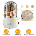360      Rotating Makeup Brush Holder With Lid Makeup Organizer