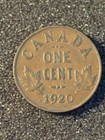 1920 One Cent Canada Coin Small Cent King George V Canadian 1 Cent Coin