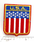 Vintage Usa Flag Jacket Patch Badge Shield Shape United States Travel Souvenir