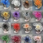 Mesh Flower Women Fascinator Clip On Multi-color For Wedding Party Photoshoot