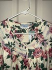 National Cotton Flannel Housecoat Pearl Snap Rose Floral  Quilted Yoke 2x Granny