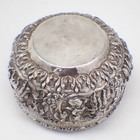 Burmese Myanmar Bowl Sterling Silver Figural Decorations