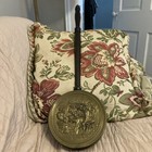 Antique British Brass Bed Warmer With Wooden Handle 29 1 2  Tall Approx X 8 1 4w