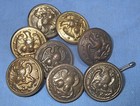 Lot Of 8 Vintage Anchor   Eagle Brass Us Uniform Buttons 15 16  Reeds   Others