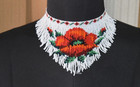 Huichol Indian Beaded Flower Necklace   Earrings Handmade Mexican Folk Art Boho