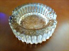 Vintage Clear Glass  Ashtray 4  Textured Art Glass  Mcm
