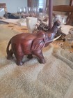 Vintage Hand Carved Wooden Elephant Statue