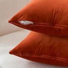  Pack Of 2 Decorative Velvet Throw Pillow 18  X 18   pack Of 2  Burnt Orange