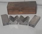 Magne Blox George Scherr Vintage Machinist V Blocks   Rectangle Set Wooden Box