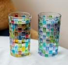 Colored Old Fashioned Glasses Tumblers  Colorful Drinking Glass Cups Set Of 2   