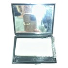 Vtg Oriental Floral  Lacquer Compact Mirror Box