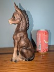 Brown Sitting Donkey Figurine Sculpture Collectible Animal Decor